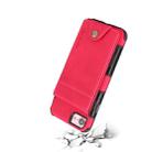 For iPhone SE 2020 & 8 & 7 Cloth Texture + TPU Shockproof Protective Case with Vertical Flip Card Slots(Rose Red) - 4