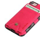 For iPhone SE 2020 & 8 & 7 Cloth Texture + TPU Shockproof Protective Case with Vertical Flip Card Slots(Rose Red) - 5