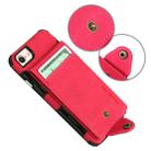 For iPhone SE 2020 & 8 & 7 Cloth Texture + TPU Shockproof Protective Case with Vertical Flip Card Slots(Rose Red) - 6