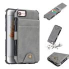 For iPhone SE 2020 & 8 & 7 Cloth Texture + TPU Shockproof Protective Case with Vertical Flip Card Slots(Grey) - 1