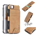 For iPhone SE 2020 & 8 & 7 Cloth Texture + TPU Shockproof Protective Case with Vertical Flip Card Slots(Khaki) - 1
