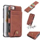 For iPhone SE 2020 & 8 & 7 Cloth Texture + TPU Shockproof Protective Case with Vertical Flip Card Slots(Brown) - 1