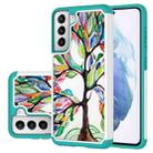 For Samsung Galaxy S21 5G Coloured Drawing Pattern PU + TPU Protective Case(Colorful Tree) - 1