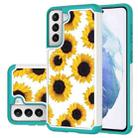 For Samsung Galaxy S21+ 5G Coloured Drawing Pattern PU + TPU Protective Case(Sunflower) - 1