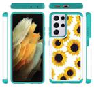 For Samsung Galaxy S21 Ultra 5G Coloured Drawing Pattern PU + TPU Protective Case(Sunflower) - 3