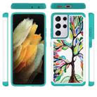 For Samsung Galaxy S21 Ultra 5G Coloured Drawing Pattern PU + TPU Protective Case(Colorful Tree) - 3
