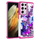For Samsung Galaxy S21 Ultra 5G Coloured Drawing Pattern PU + TPU Protective Case(Butterfly) - 2