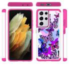 For Samsung Galaxy S21 Ultra 5G Coloured Drawing Pattern PU + TPU Protective Case(Butterfly) - 3