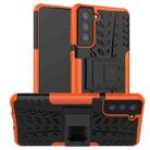 For Samsung Galaxy S21+ 5G Tire Texture Shockproof TPU+PC Protective Case with Holder(Orange) - 1