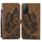 For Xiaomi Mi 10T Pro 5G Retro Skin Feel Butterflies Embossing Horizontal Flip Leather Case with Holder & Card Slots & Wallet(Brown) - 1