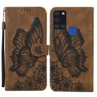 For Samsung Galaxy A21s Retro Skin Feel Butterflies Embossing Horizontal Flip Leather Case with Holder & Card Slots & Wallet(Brown) - 1