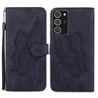 For Samsung Galaxy Note20 Ultra Retro Skin Feel Butterflies Embossing Horizontal Flip Leather Case with Holder & Card Slots & Wallet(Black) - 1