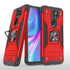 For Xiaomi Redmi Note 8 Pro Magnetic Armor Shockproof TPU + PC Case with Metal Ring Holder(Red) - 1