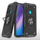 For Xiaomi Redmi Note 8 Magnetic Armor Shockproof TPU + PC Case with Metal Ring Holder(Black) - 1