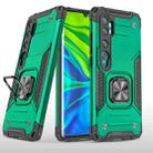 For Xiaomi Mi CC9 Pro Magnetic Armor Shockproof TPU + PC Case with Metal Ring Holder(Dark Green) - 1