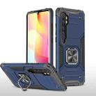 For Xiaomi Note 10 Lite Magnetic Armor Shockproof TPU + PC Case with Metal Ring Holder(Blue) - 1