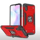 For Xiaomi Redmi 9A Magnetic Armor Shockproof TPU + PC Case with Metal Ring Holder(Red) - 1