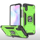 For Xiaomi Redmi 9A Magnetic Armor Shockproof TPU + PC Case with Metal Ring Holder(Green) - 1