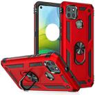 For Motorola Moto G9 Power Shockproof TPU + PC Protective Case with 360 Degree Rotating Holder(Red) - 1