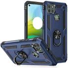 For Motorola Moto G9 Power Shockproof TPU + PC Protective Case with 360 Degree Rotating Holder(Blue) - 1