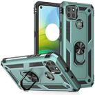 For Motorola Moto G9 Power Shockproof TPU + PC Protective Case with 360 Degree Rotating Holder(Dark Green) - 1