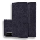 For Galaxy A30s / A50s Calf Pattern Mandala Double Folding Design Embossed Leather Case with Wallet & Holder & Card Slots(Black) - 1
