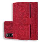 For Xiaomi Mi CC9e / Mi A3 Calf Pattern Mandala Double Folding Design Embossed Leather Case with Wallet & Holder & Card Slots(Red) - 1