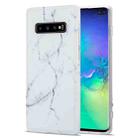 For Samsung Galaxy S10+ TPU Glossy Marble Pattern IMD Protective Case(White) - 1