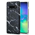 For Samsung Galaxy S10+ TPU Glossy Marble Pattern IMD Protective Case(Black) - 1