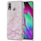 For Samsung Galaxy A40 TPU Glossy Marble Pattern IMD Protective Case(Light Pink) - 1