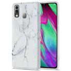 For Samsung Galaxy A40 TPU Glossy Marble Pattern IMD Protective Case(White) - 1