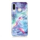 For Huawei P30 Lite Coloured Drawing Pattern IMD Workmanship Soft TPU Protective Case(Blue Sky) - 1