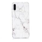 For Huawei P30 Lite Coloured Drawing Pattern IMD Workmanship Soft TPU Protective Case(White) - 1