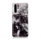 For Huawei P30 Pro Coloured Drawing Pattern IMD Workmanship Soft TPU Protective Case(Black White) - 1