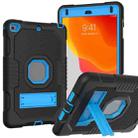 Contrast Color Robot Shockproof Silicone + PC Protective Case with Holder For iPad mini 5 & 4(Black Blue) - 1