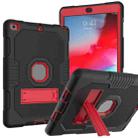 Contrast Color Robot Shockproof Silicone + PC Protective Case with Holder For iPad 9.7 (2017/2018)(Black Red) - 1