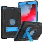 Contrast Color Robot Shockproof Silicone + PC Protective Case with Holder For iPad 9.7 (2017/2018)(Black Blue) - 1