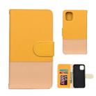 For iPhone 11 Pro Splicing Color Horizontal Flip Leather Case with Holder & Photo Frame & Card Slots & Wallet(Yellow) - 1