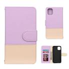 For iPhone 11 Pro Splicing Color Horizontal Flip Leather Case with Holder & Photo Frame & Card Slots & Wallet(Purple) - 1
