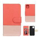 For iPhone 11 Splicing Color Horizontal Flip Leather Case with Holder & Photo Frame & Card Slots & Wallet(Rose Red) - 1