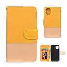 For iPhone 11 Splicing Color Horizontal Flip Leather Case with Holder & Photo Frame & Card Slots & Wallet(Yellow) - 1