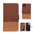 For iPhone 11 Splicing Color Horizontal Flip Leather Case with Holder & Photo Frame & Card Slots & Wallet(Brown) - 1