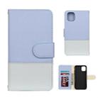 For iPhone 11 Splicing Color Horizontal Flip Leather Case with Holder & Photo Frame & Card Slots & Wallet(Light Blue) - 1