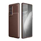 For vivo X60 Pro Carbon Fiber Texture Shockproof TPU Case(Brown) - 1