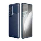 For vivo X60 Pro Carbon Fiber Texture Shockproof TPU Case(Blue) - 1