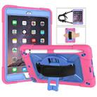 Contrast Color Silicone + PC Combination Case with Holder For iPad mini 3(Rose Red + Blue) - 1