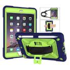 Contrast Color Silicone + PC Combination Case with Holder For iPad mini 3(Navy Blue + Yellow-green) - 1