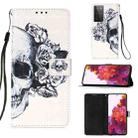 For Samsung Galaxy 21 Ultra 5G 3D Painting Horizontal Flip Leather Case with Holder & Card Slot & Wallet & Lanyard(Skull) - 1