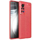 For Vivo X60 Pro Litchi Texture TPU Shockproof Case(Red) - 1