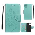 For iPhone 11 Pro Butterfly Flower Pattern Horizontal Flip Leather Case with Holder & Card Slots & Wallet(Green) - 1